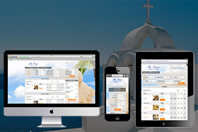 Web Reservations Direct shown on multiple devices, supporting reservations in 5 languages and 50 currencies.