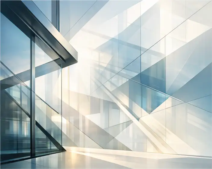 Modern data center with blue lighting